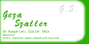 geza szaller business card