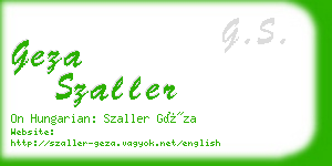 geza szaller business card